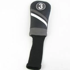Unbranded Generic BLACK/GREY Fairway 3 Wood Headcover